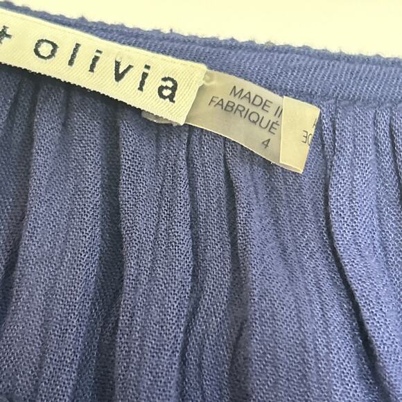 alice and olivia dress size 4 navy elastic waist %100 viscose - Picture 6 of 12